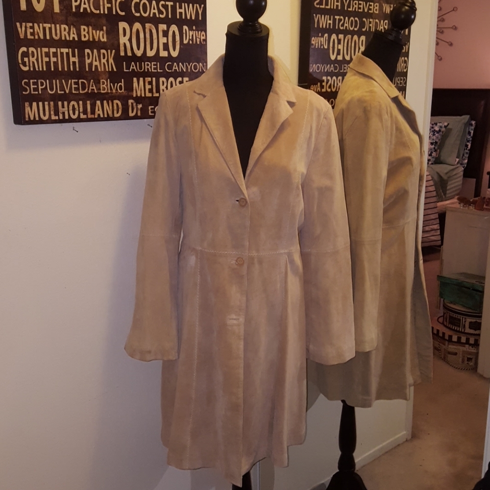 Taupe ladies long jacket